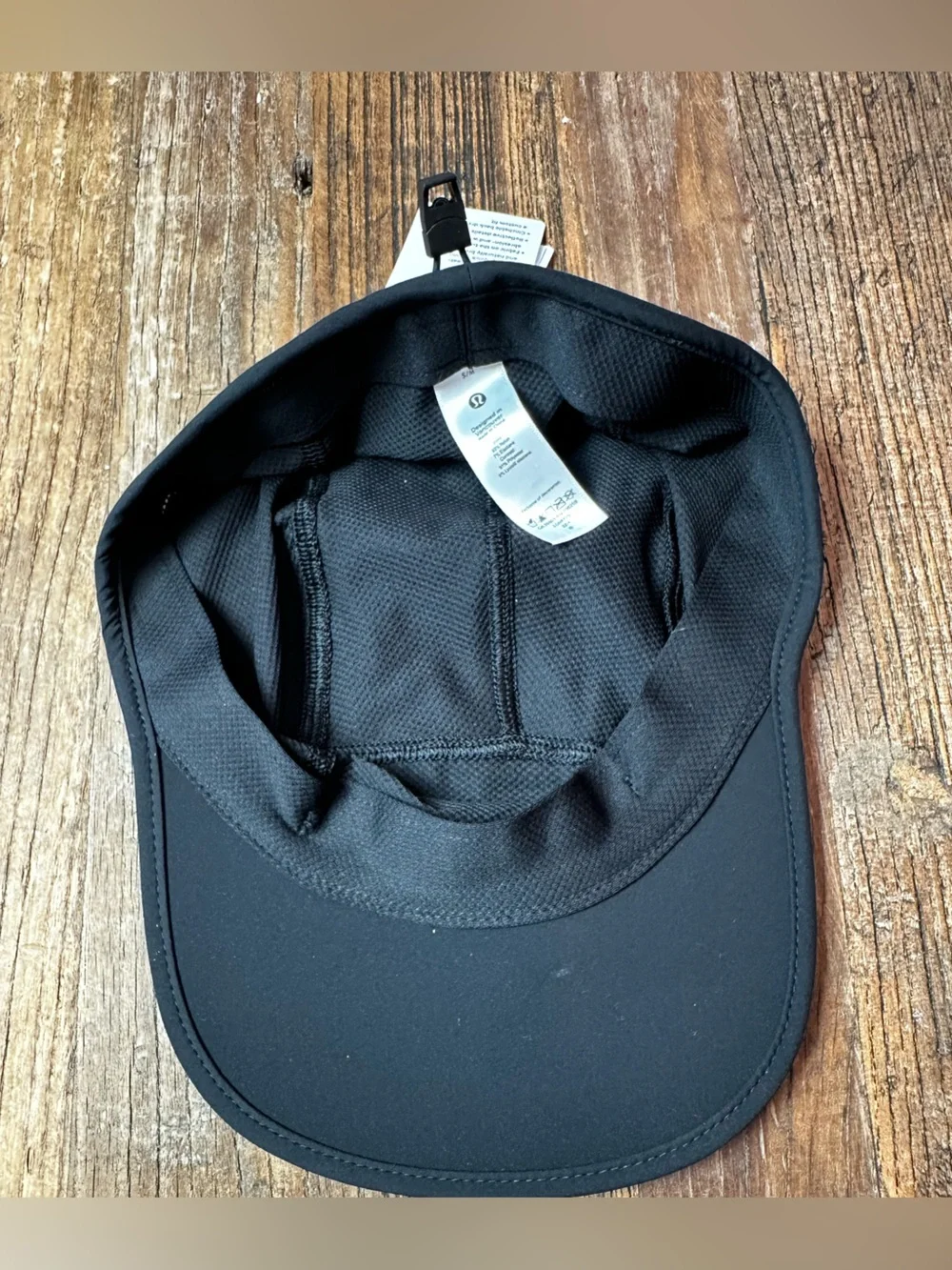 lululemon athletica Black Cap with Reflective Center Stripe